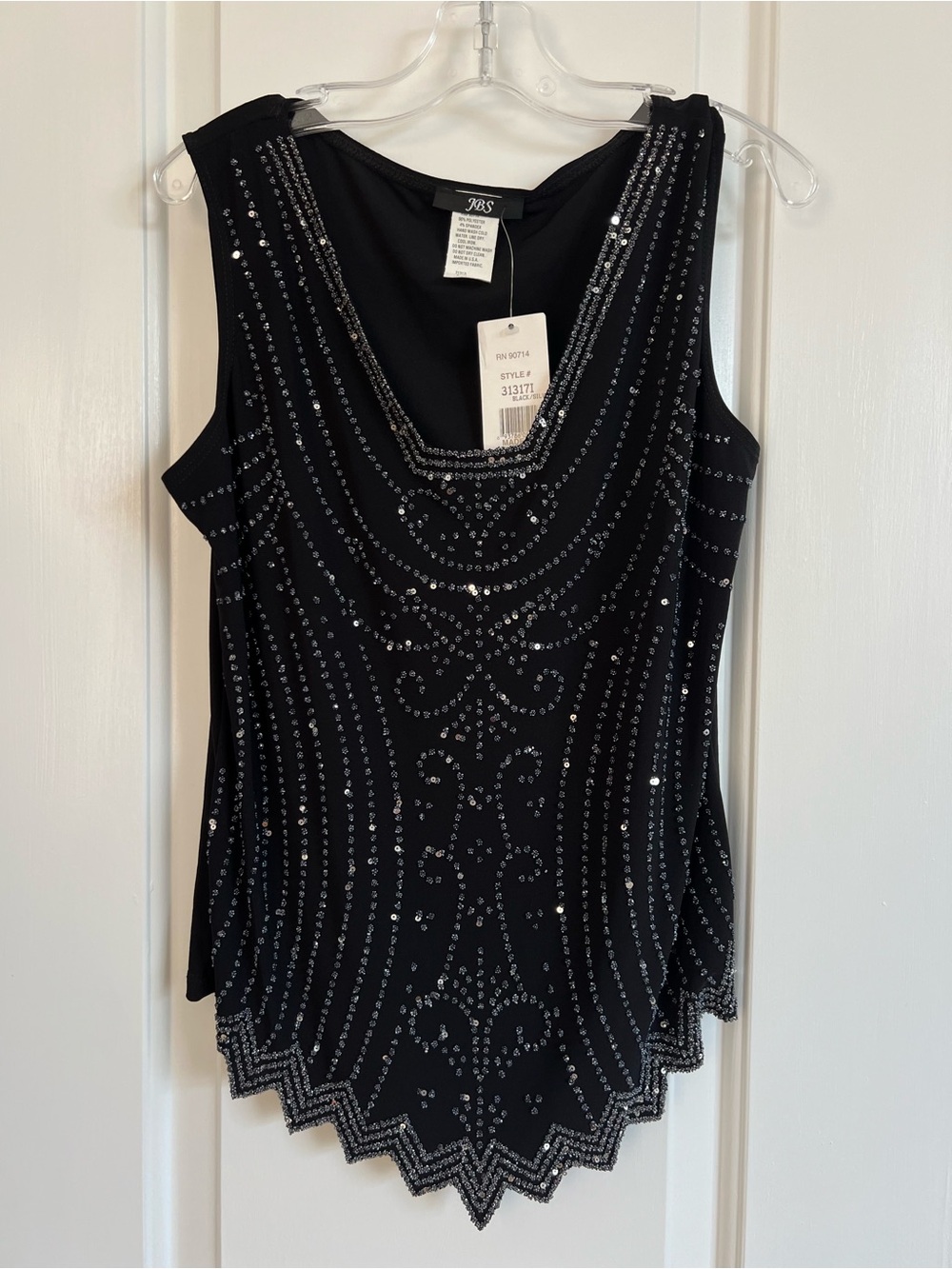 J.B.S. Black Sleeveless Beaded Camisole